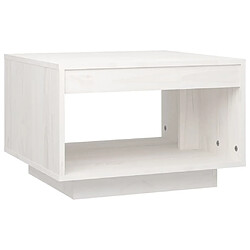 vidaXL Table basse blanc 50x50x33,5 cm bois de pin massif