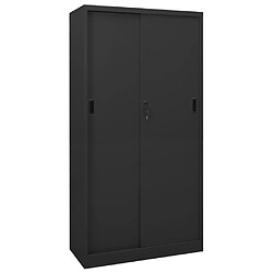 vidaXL Armoire de bureau et porte coulissante Anthracite 90x40x180 cm 