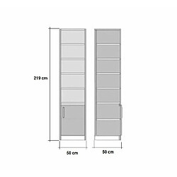 Inside 75 Armoire de rangement bibliothèque 1 porte basse blanc mat 50 x 50 cm profondeur