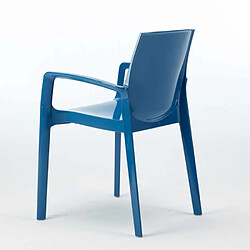 Avis Chaise polypropylène empilable avec accoudoirs salle à manger Cream Grand Soleil, Couleur: Bleu