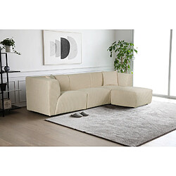 Acheter Concept Usine Canapé modulable 3 places + 1 pouf velours côtelé beige MONROE