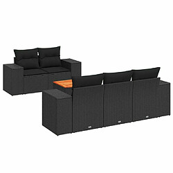 Maison Chic Salon de jardin 6 pcs avec coussins | Ensemble de Table et chaises | Mobilier d'Extérieur noir résine tressée -GKD17134