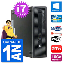 PC HP EliteDesk 800 G1 Core i7-4790 RAM 16Go Disque Dur 2To Windows 10 Wifi - Occasion