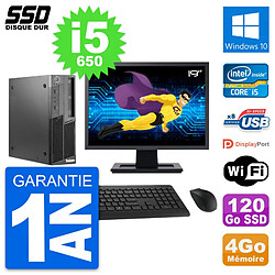 PC Lenovo M90 SFF Ecran 19" Intel Core i5-650 RAM 4Go SSD 120Go Windows 10 Wifi · Occasion 