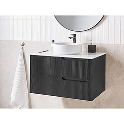 Beliani Meuble de salle de bain 80 x 52 cm noir QUINTELA