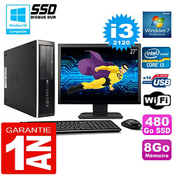 PC HP Compaq 8300 SFF Core I3-2120 Ram 8Go Disque 480 Go SSD Wifi W7 Ecran 27" · Occasion 