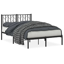 Maison Chic Cadre/structure de lit métal et tête de lit pour adulte - Lit Moderne Chambre noir 120x200 cm -MN89237