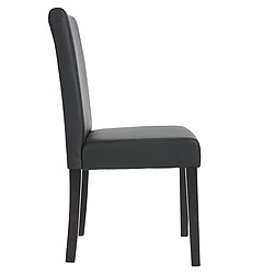 Mendler Lot de 6 chaises de séjour Littau ~ simili-cuir, noir mat, pieds foncés pas cher