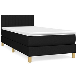 Maison Chic Structures de lit + matelas,Lit à sommier tapissier et matelas pour Chambre Noir 80x200 cm Tissu -MN96704