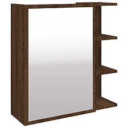 Helloshop26 Armoire à miroir de salle de bain 62,5 x 20,5 x 64 cm marron 02_0006725 