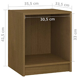 vidaXL Table de chevet Marron miel 35,5x33,5x41,5cm Bois de pin massif pas cher