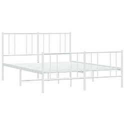 Maison Chic Lit adulte - Lit simple Cadre de lit métal avec tête de lit/pied de lit,Structure du lit Contemporain pour chambre blanc 120x190cm -MN32678 pas cher