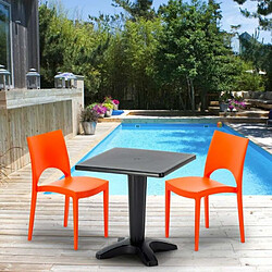 Grand Soleil Table et 2 chaises colorées polypropylen