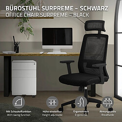 ML-Design Chaise de bureau gaming d'ordinateur ergonomique pivotante avec roulettes noir