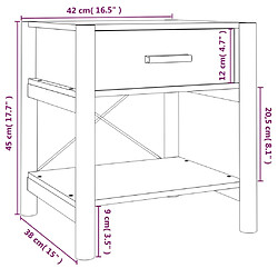 vidaXL Tables de chevet 2 pcs Blanc 42x38x45 cm Bois d’ingénierie pas cher