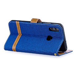 Acheter Etui en PU tissu jean bicolore avec support bleu clair pour votre Huawei P Smart (2019)/Honor 10 Lite