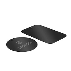 Swissten 2x Plaques Métalliques Smartphone Adaptateur Support Magnétique Noir