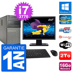 PC Tour Dell 9010 Ecran 22" Intel i7-3770 RAM 16Go Disque 2To Windows 10 Wifi · Occasion 