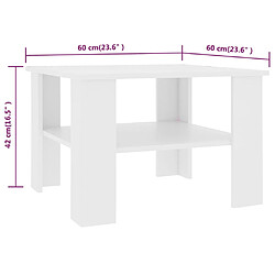 Acheter vidaXL Table basse Blanc 60x60x42 cm Bois d’ingénierie