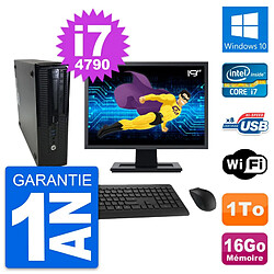 PC HP ProDesk 400 G1 SFF Ecran 19" i7-4790 RAM 16Go Disque 1To Windows 10 Wifi - Occasion