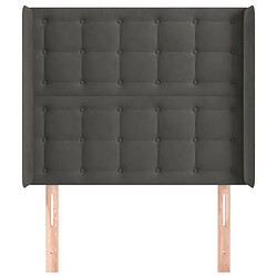 Avis Maison Chic Tête de lit scandinave avec oreilles,meuble de chambre Gris foncé 83x16x118/128 cm Velours -MN53666