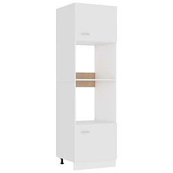 vidaXL Armoire à micro-ondes Blanc 60x57x207 cm Bois d’ingénierie 