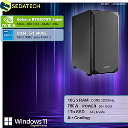 Sedatech PC Gamer Silent Silent • Intel i5-13400F • RTX4070Ti Super • 16Go DDR5 • 1To SSD M.2 • Windows 11