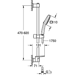 Avis Ensemble de douche avec pommeau 2 jets, barre, flexible et tablette - GROHE Vitalio Comfort 110 26929001 - Economie d'eau - Chromé