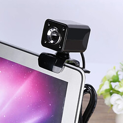 Wewoo Webcam pour Ordinateur De Bureau Skype PC Portable, Longueur du Câble: 1.4m 360 Degrés Rotatif 12MP HD Fil USB Caméra avec Microphone et 4 LED Lumières