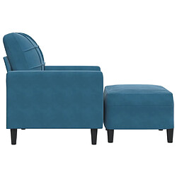 Avis vidaXL Fauteuil avec repose-pied Bleu 60 cm Velours