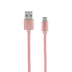 MOOOV Câble USB-A/USB-C nylon data et charge rose or 1 m 