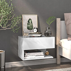 Maison Chic Table de chevet murale - Table de Nuit Blanc