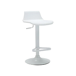 Vente-Unique Tabouret de bar - Polypropylène - Hauteur réglable - Coloris blanc - CALAS 