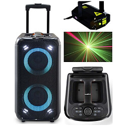 NEDIS ENCEINTE SONO PORTABLE PARTY KARAOKE BLUETOOTH 240W MOBILE USB TWS LED RGB + TELECOMMANDE MEGABASS + LASER MULTIPOINTS 