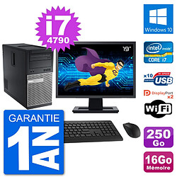 PC Tour Dell 9020 Ecran 19" Intel i7-4790 RAM 16Go Disque 250Go Windows 10 Wifi · Occasion 