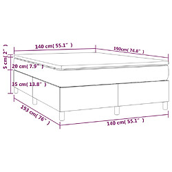 vidaXL Sommier à lattes de lit avec matelas Blanc 140x190cm Similicuir pas cher