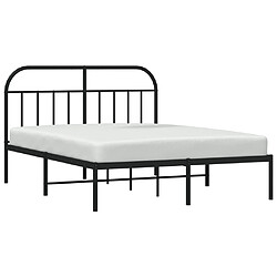 Acheter Maison Chic Lit adulte - Cadre de lit métal avec tête de lit,Structure du lit Contemporain pour chambre noir 140x200 cm -MN82778