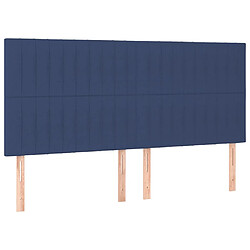 vidaXL Têtes de lit 4 pcs Bleu 100x5x78/88 cm Tissu