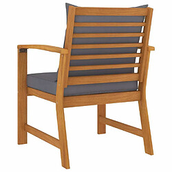 Acheter Maison Chic Lot de 2 Chaises de jardin,Fauteuil d'extérieur avec coussin gris foncé Bois d'acacia -MN69685