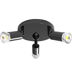 Universal Projecteur carré de 15 cm, projecteur 220V * 3 lampes de plafond en fer forgé pivotantes, lampes de ventilation dans les couloirs des chambres, des balcons et des couloirs(Le noir)