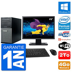 PC Tour Dell 790 MT Ecran 19" Intel G630 RAM 4Go Disque Dur 2To Windows 10 Wifi - Occasion