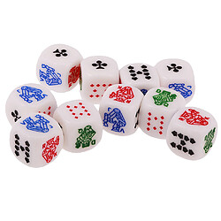 Dice de Poker 10pcs 12mm Dés de Poker Six Faces Dice D6 pour Casino Poker Carte Jeux de Société