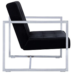 Acheter Maison Chic Canapé 2 places avec accoudoirs | Sofa de Salon | Canapé droit Noir Chrome et velours -GKD400624