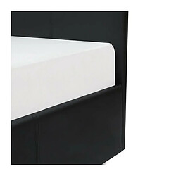 MARTIN Lit adulte 160 x 200 cm + coffre de rangement - Simili noir - Sommier inclus pas cher