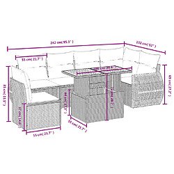 Avis Maison Chic Ensemble Tables et chaises d'extérieur 7pcs avec coussins,Salon de jardin noir résine tressée -GKD695539