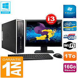 PC HP Compaq Pro 6300 SFF I3-3220 16Go 1To Graveur DVD Wifi W7 Ecran 27" - Occasion