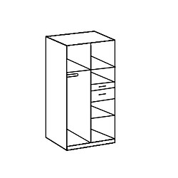 Avis Pegane Armoire, meuble de rangement coloris imitation chêne Flagstaff, rechampis graphite -  Longueur 90 x Hauteur 198 x Profondeur 58 cm 