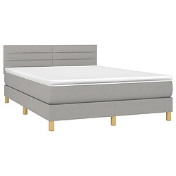 Avis vidaXL Sommier à lattes de lit et matelas et LED Gris clair 140x200 cm