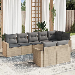 vidaXL Salon de jardin avec coussins 8 pcs beige résine tressée 