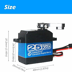 Servomoteur sans noyau DS3225PRO 7.4V 25KG avec cames 25T pour camion robotique Baja Car Model 1/10 (180 degrés)